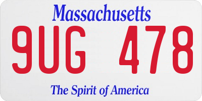 MA license plate 9UG478