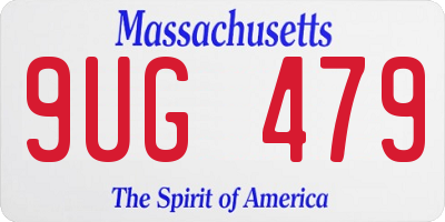 MA license plate 9UG479