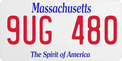MA license plate 9UG480