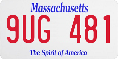MA license plate 9UG481