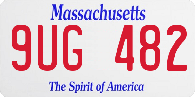 MA license plate 9UG482