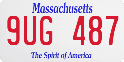MA license plate 9UG487