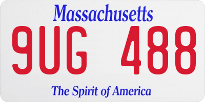MA license plate 9UG488