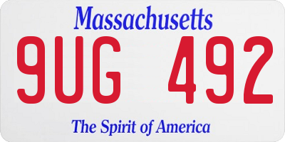 MA license plate 9UG492