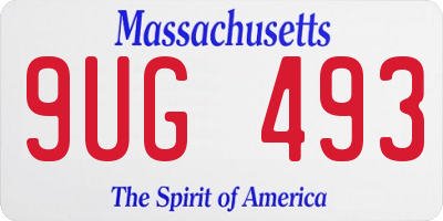 MA license plate 9UG493