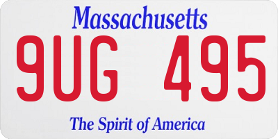 MA license plate 9UG495