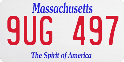 MA license plate 9UG497