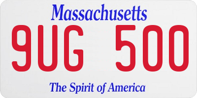 MA license plate 9UG500