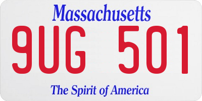 MA license plate 9UG501