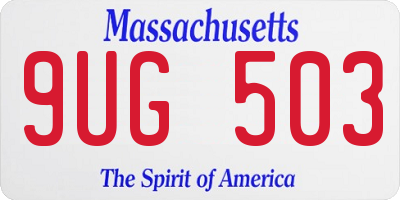 MA license plate 9UG503
