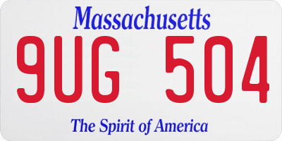 MA license plate 9UG504