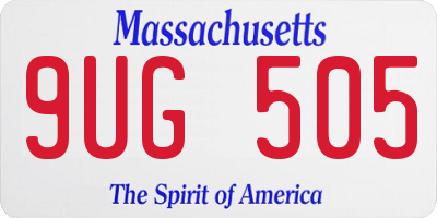 MA license plate 9UG505