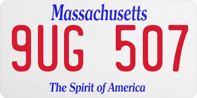 MA license plate 9UG507