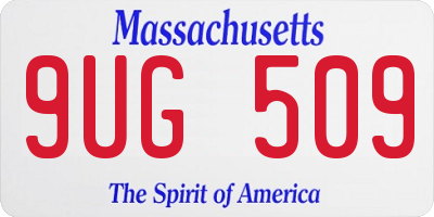 MA license plate 9UG509