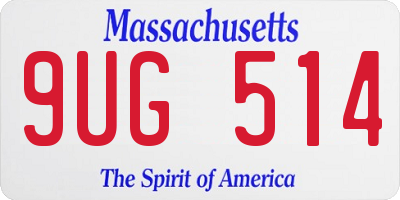 MA license plate 9UG514