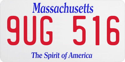 MA license plate 9UG516