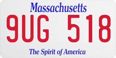 MA license plate 9UG518