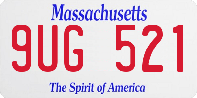 MA license plate 9UG521