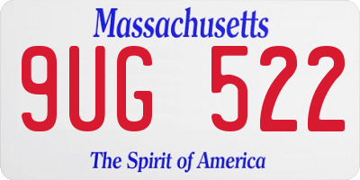 MA license plate 9UG522