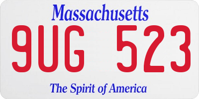 MA license plate 9UG523