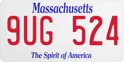 MA license plate 9UG524