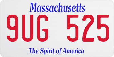 MA license plate 9UG525