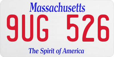 MA license plate 9UG526