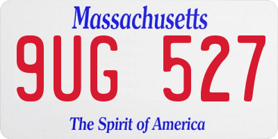 MA license plate 9UG527