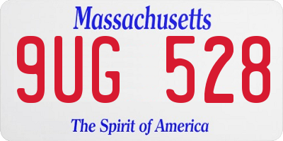 MA license plate 9UG528