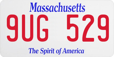 MA license plate 9UG529