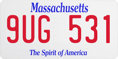 MA license plate 9UG531