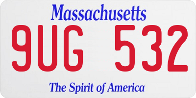 MA license plate 9UG532