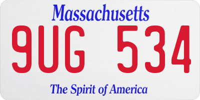 MA license plate 9UG534