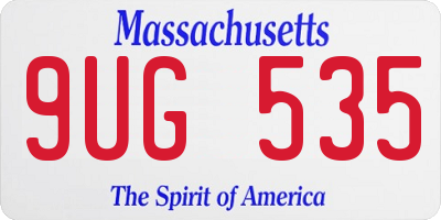 MA license plate 9UG535