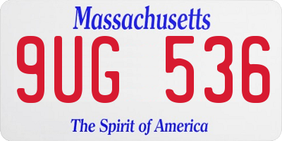 MA license plate 9UG536