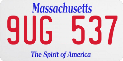 MA license plate 9UG537