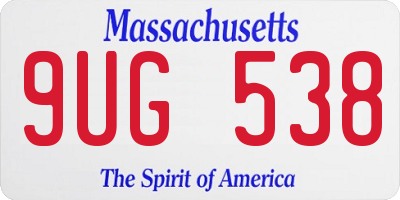 MA license plate 9UG538