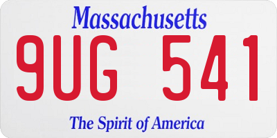 MA license plate 9UG541