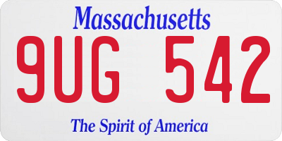 MA license plate 9UG542