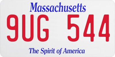 MA license plate 9UG544
