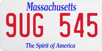 MA license plate 9UG545