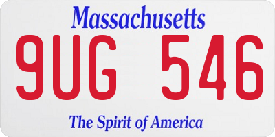 MA license plate 9UG546