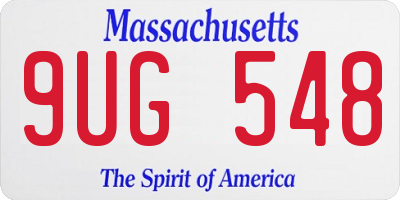MA license plate 9UG548