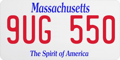 MA license plate 9UG550