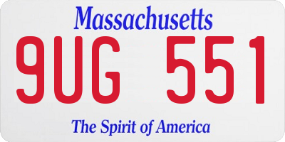 MA license plate 9UG551