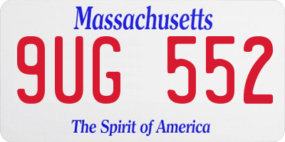 MA license plate 9UG552