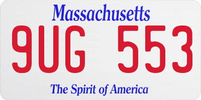 MA license plate 9UG553