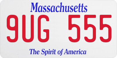 MA license plate 9UG555