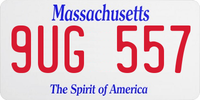 MA license plate 9UG557