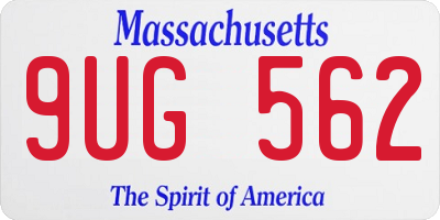 MA license plate 9UG562